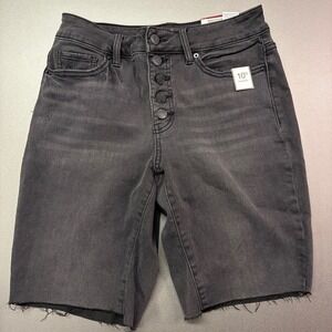 Time and Tru Women High Rise Button Fly Bermuda Denim y2k leisure grunge size 4
